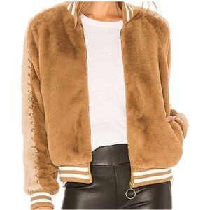 MOTHER The Letterman Fur Jacket, Size XS